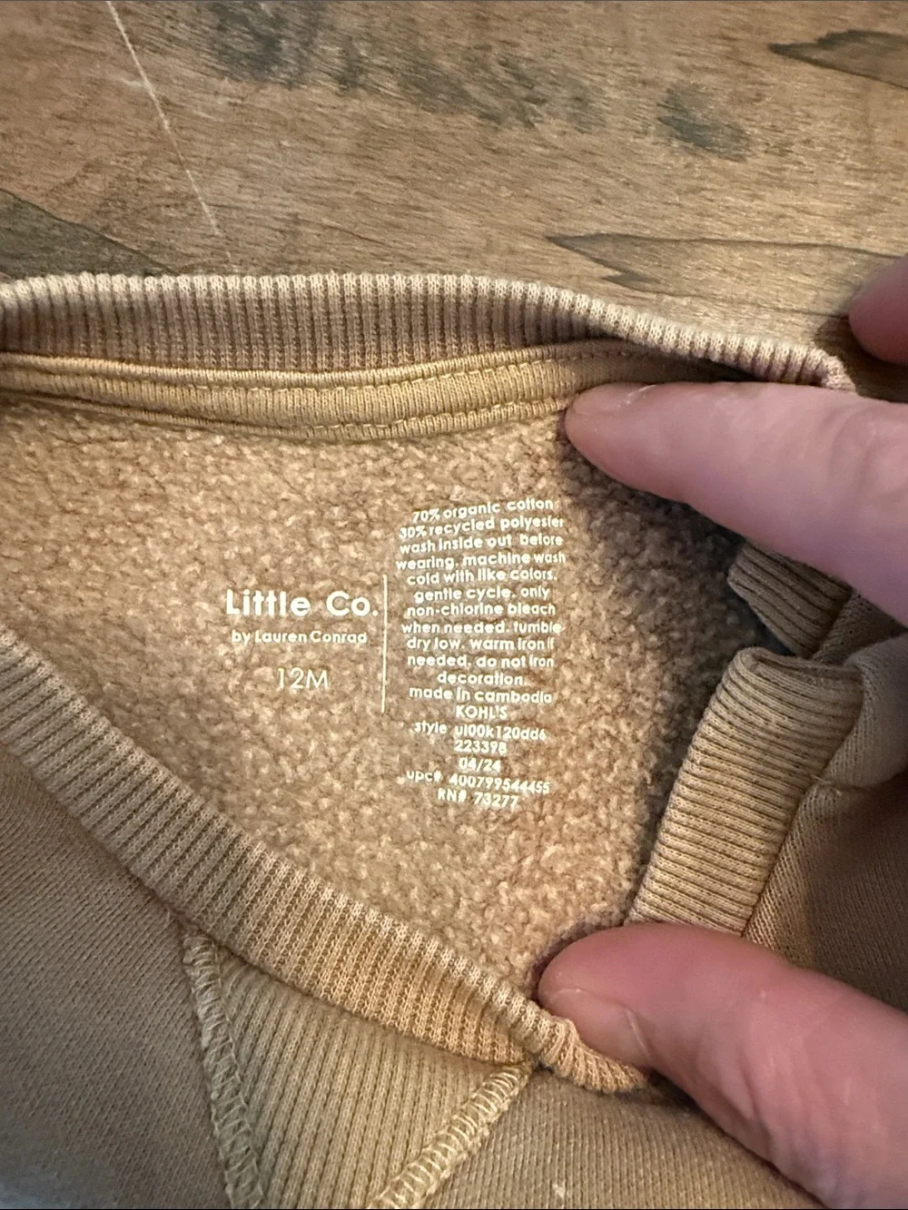 Kids Pumpkin Face Crewneck Sweatshirt - Tan - Picture 2 of 4